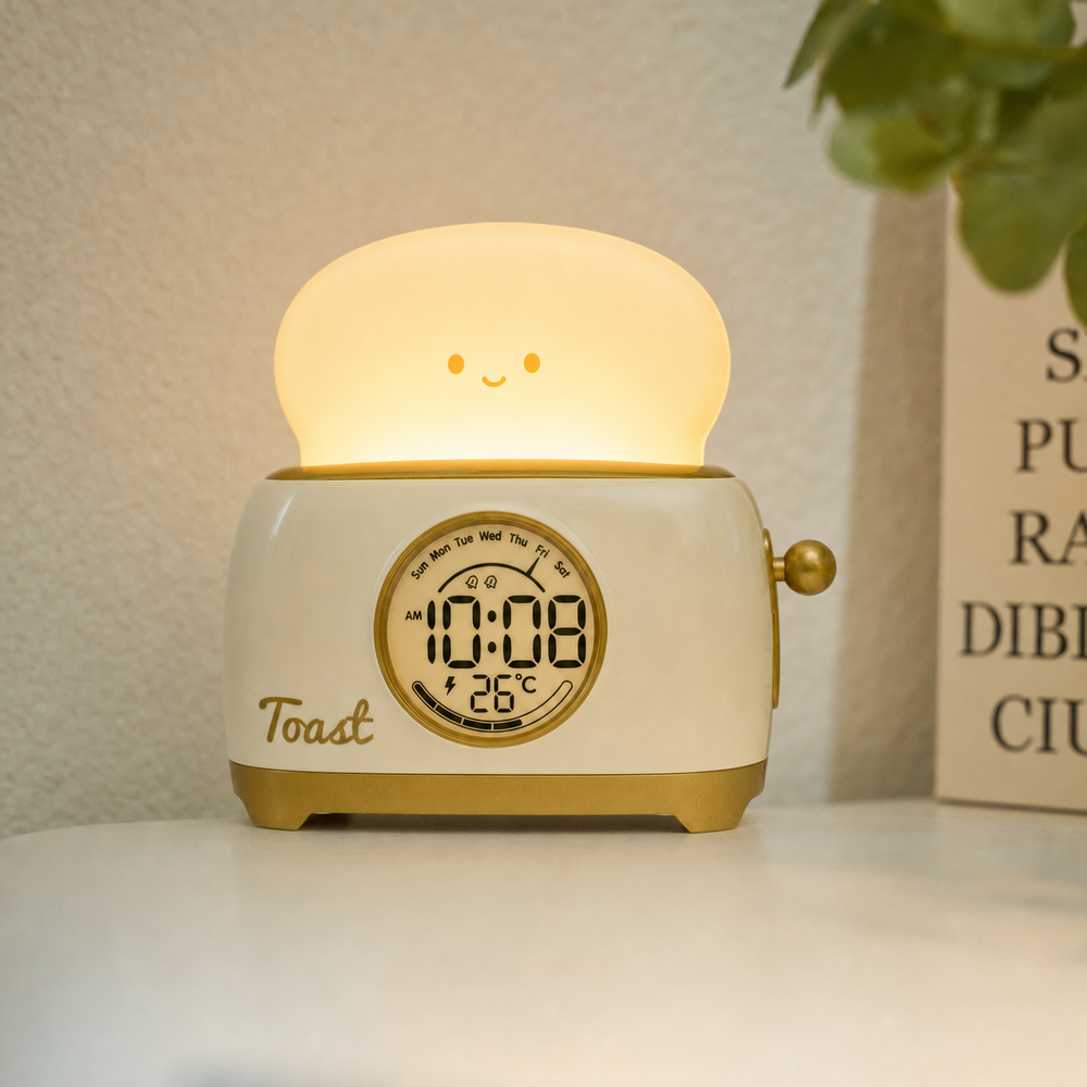 Kids Alarm Clock Night Light Toaster