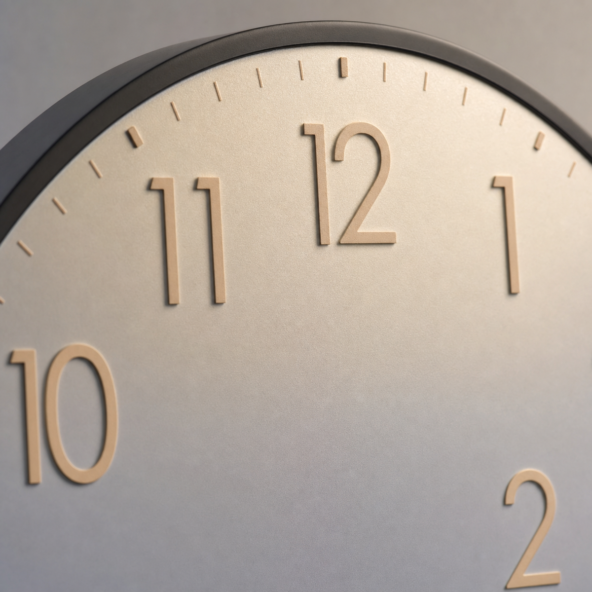 Wall Clock Raised Numbers Geometric Dial