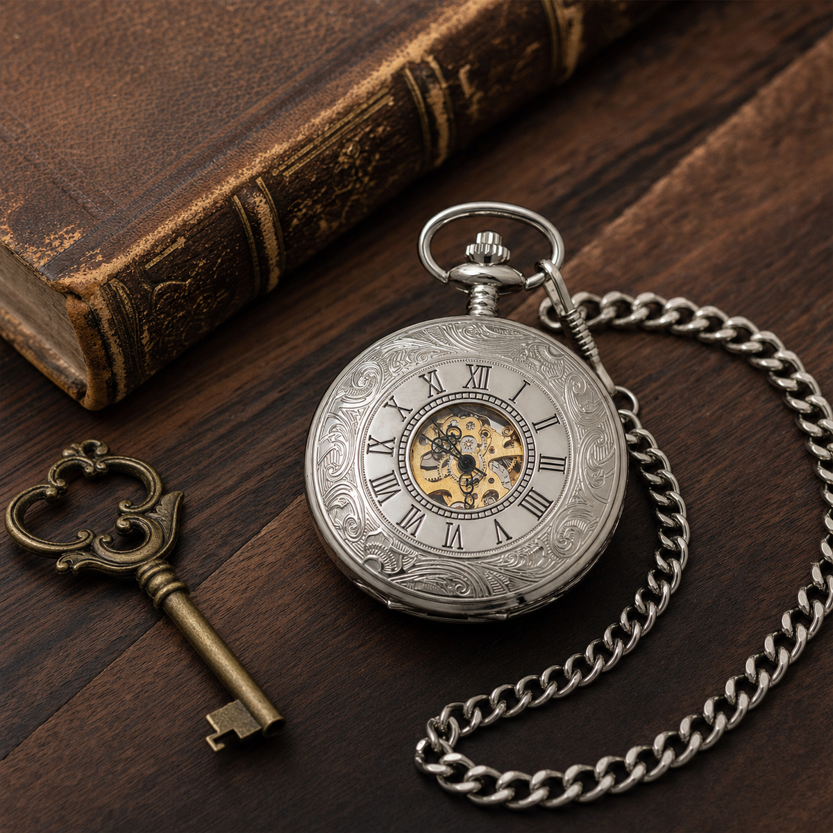 Half Hunter Mechanical Pocket Watch