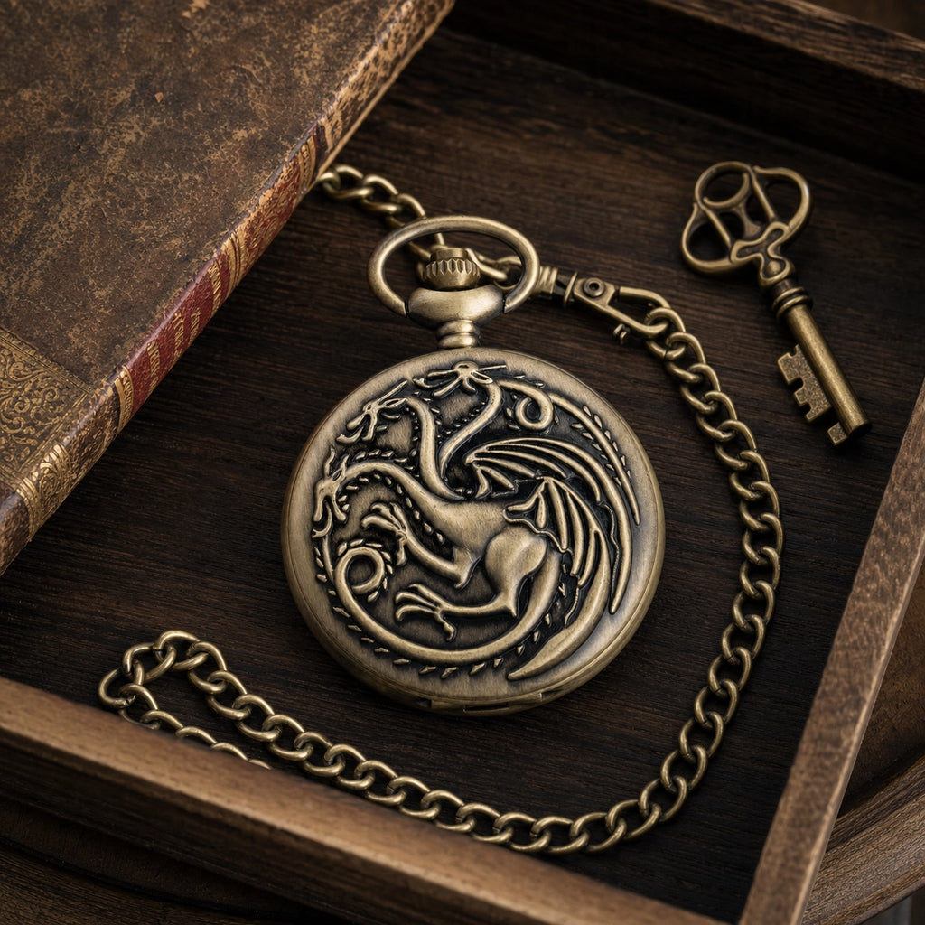 Skeleton Dragon Pocket Watch