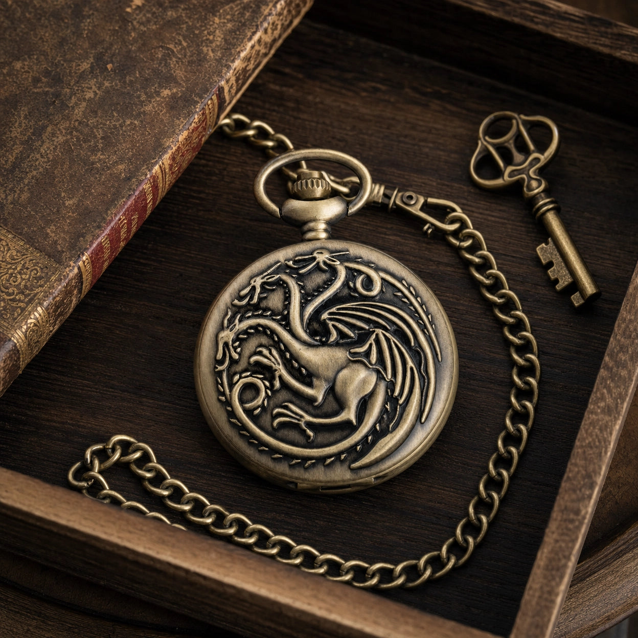 Skeleton Dragon Pocket Watch