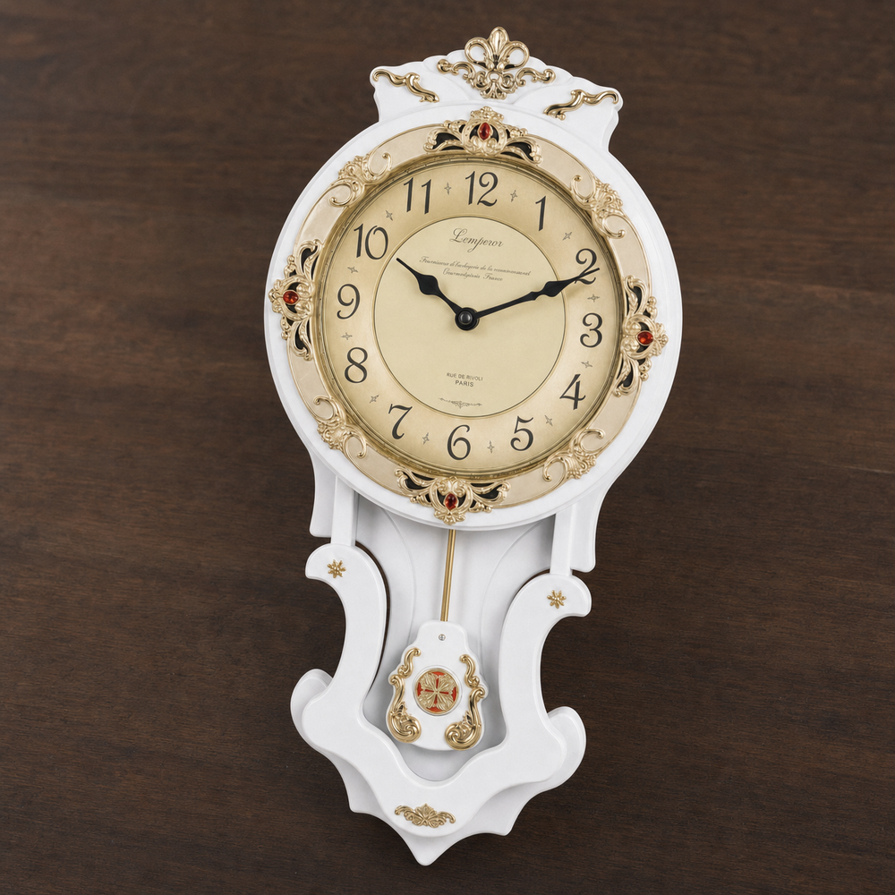 Vintage Wooden Wall Clock Silent Pendulum