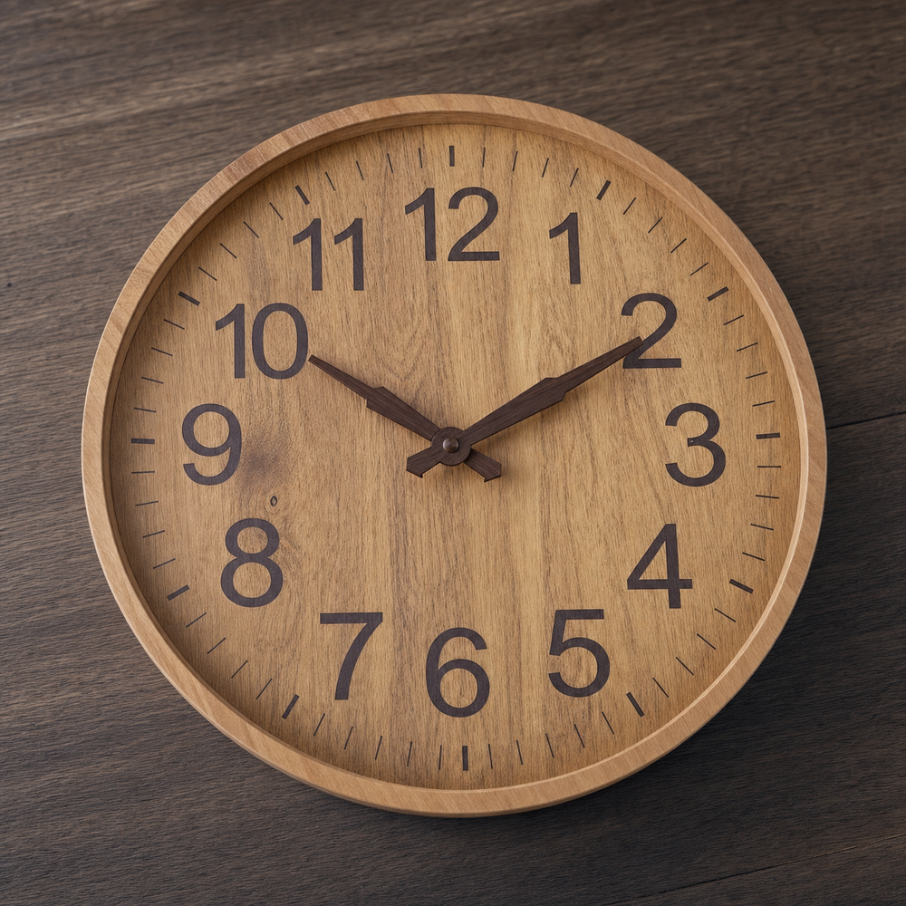 Modern Wooden Wall Clock Easy Read