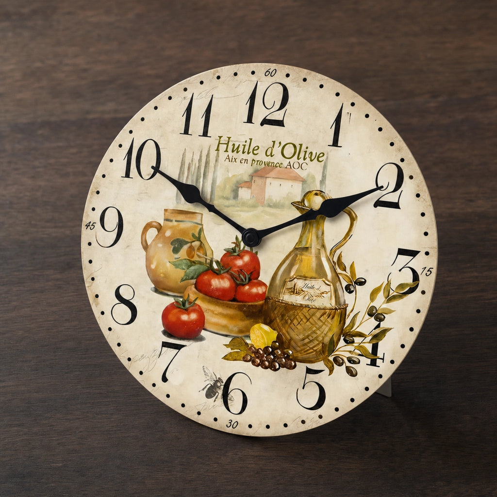 Wall Clock Provençal Style Silent Kitchen