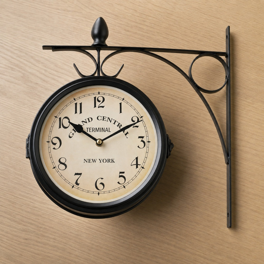 Industrial Station Wall Clock Roman Numerals