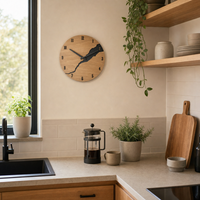 Cracked Wood Modern Wall Clock