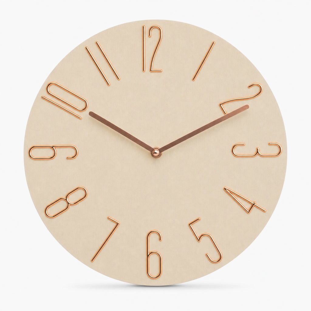 Wall Clock Modern Stylized Numbers