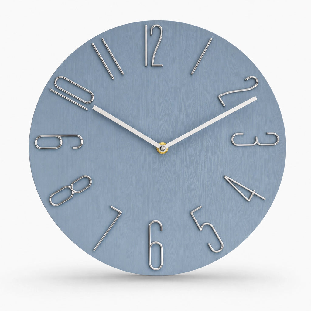 Wall Clock Modern Stylized Numbers