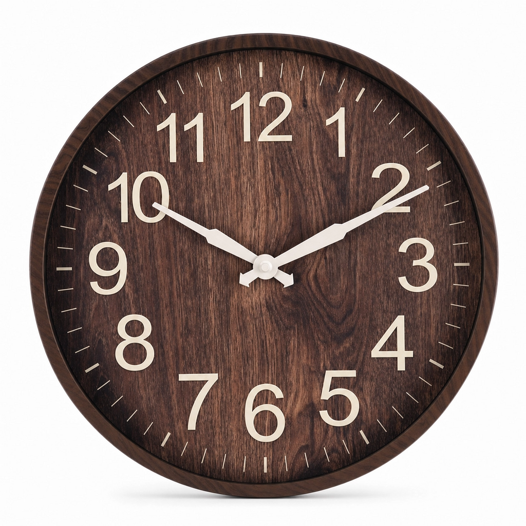 Modern Wooden Wall Clock Easy Read