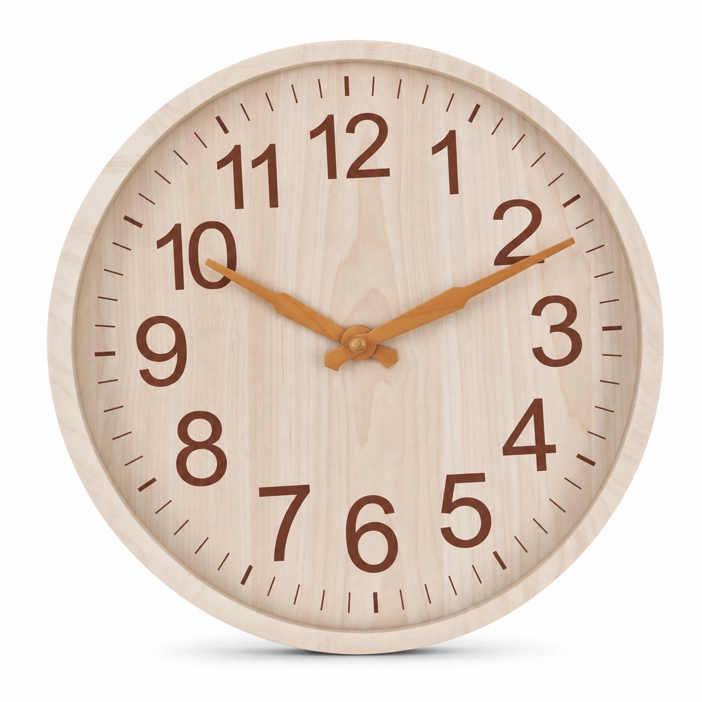 Modern Wooden Wall Clock Easy Read