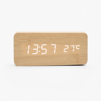 Wooden Digital Alarm Clock Multifunction
