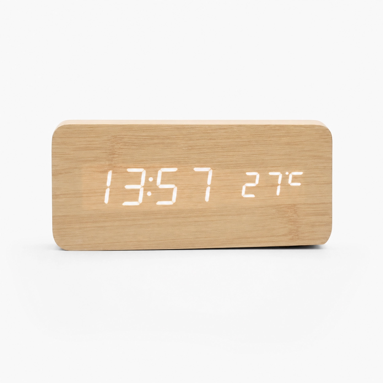 Wooden Digital Alarm Clock Multifunction