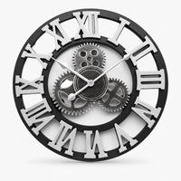 Vintage Industrial Wall Clock Exposed Gear