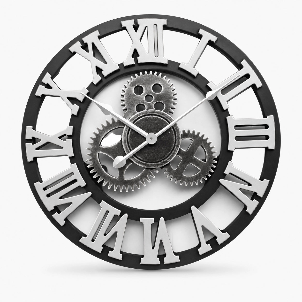 Vintage Industrial Wall Clock Exposed Gear