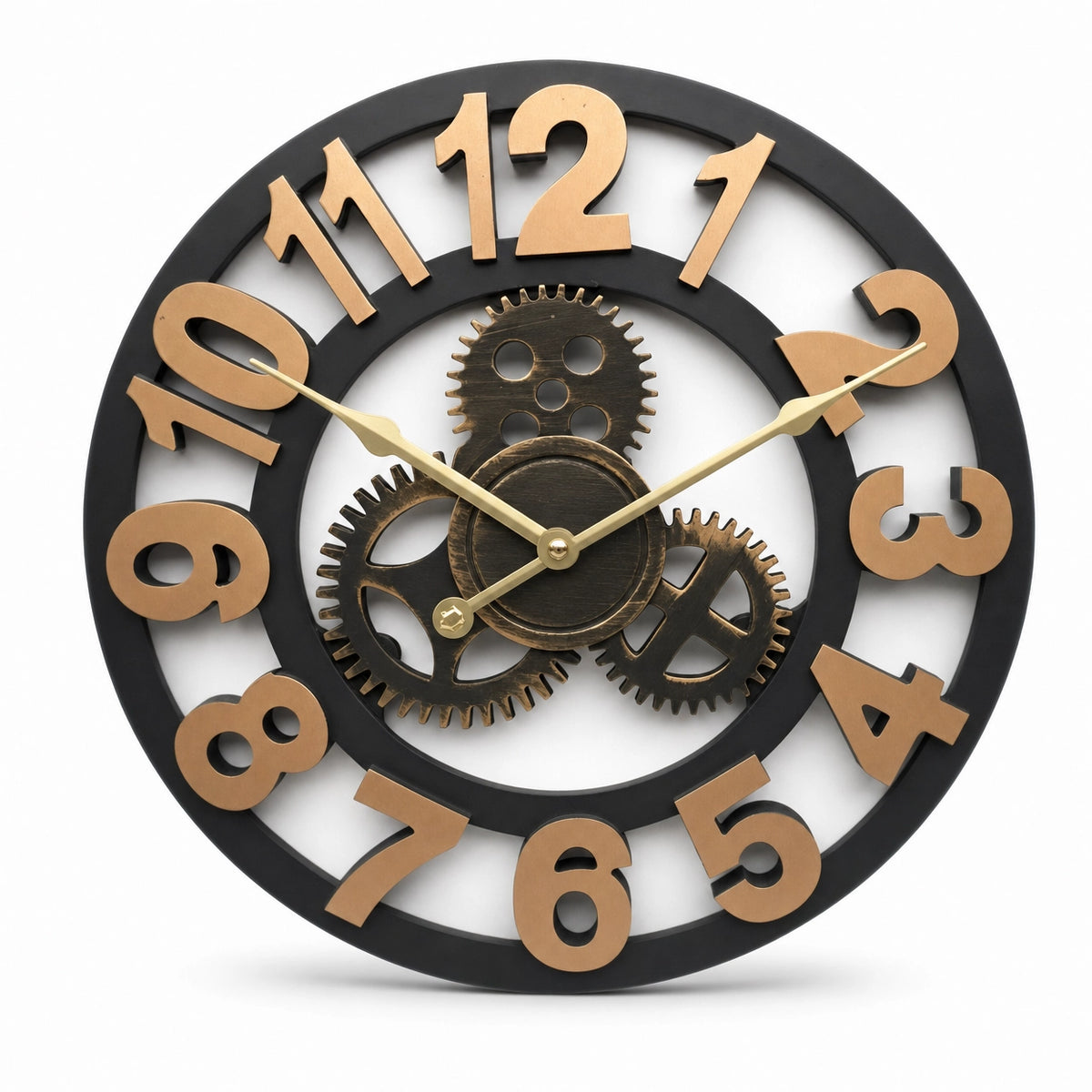 Vintage Industrial Wall Clock Exposed Gear