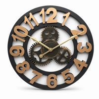 Vintage Industrial Wall Clock Exposed Gear