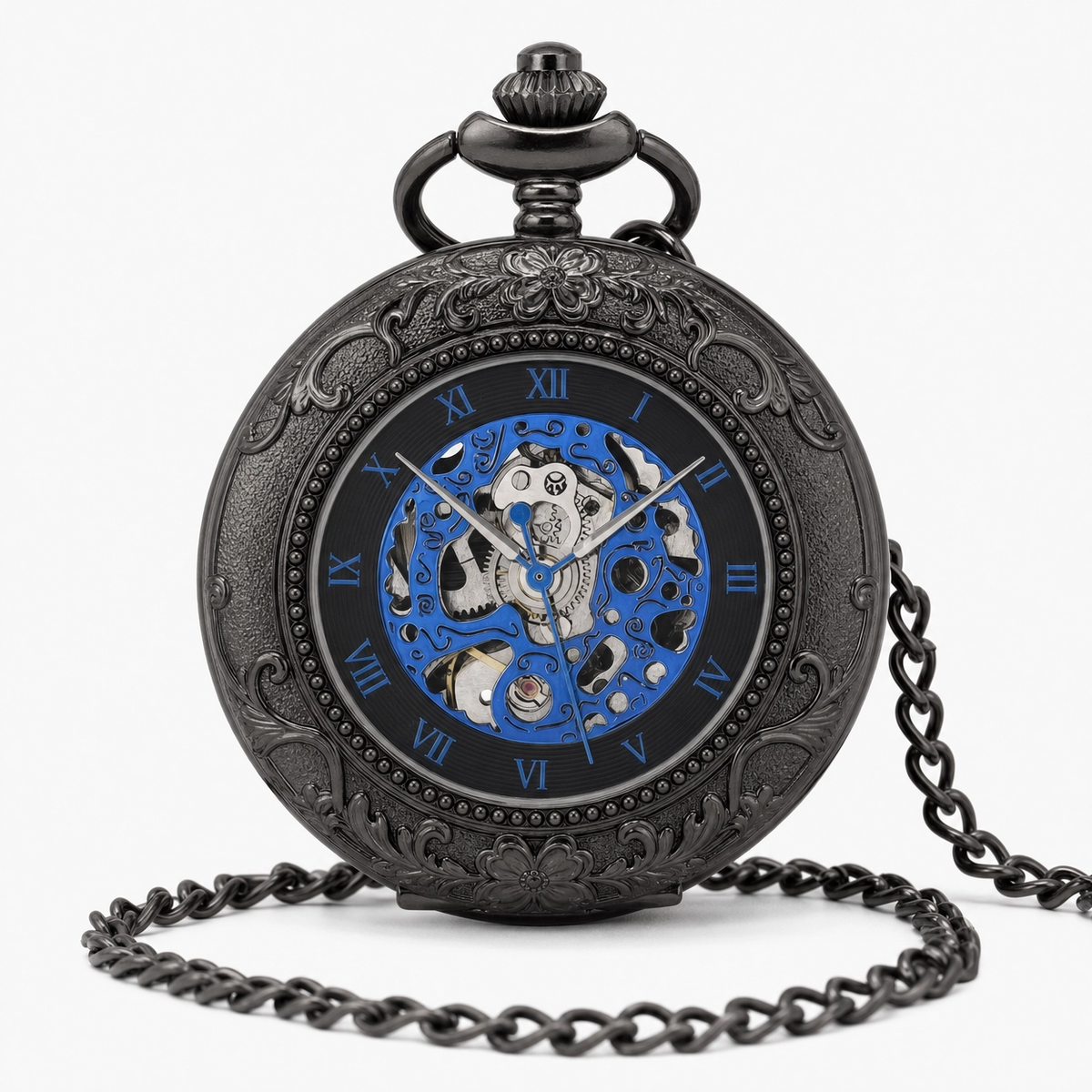 Vintage Skeleton Mechanical Pocket Watch