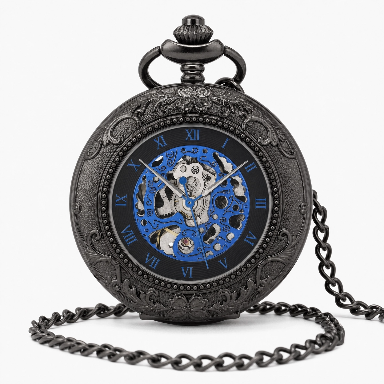 Vintage Skeleton Mechanical Pocket Watch