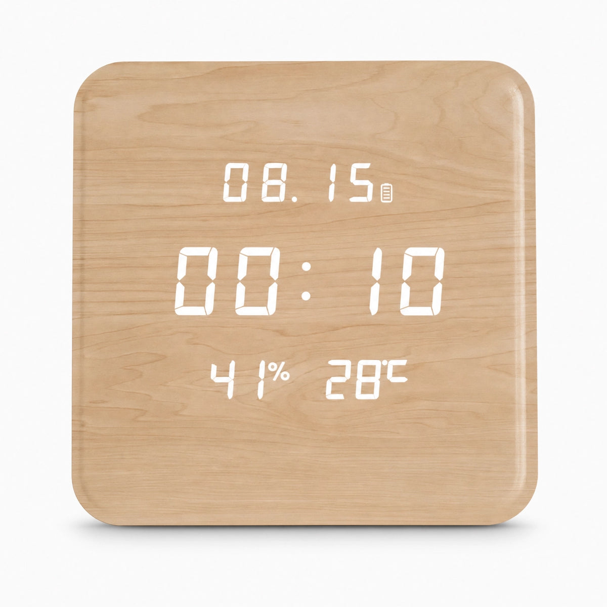 Digital Wooden Wall Clock Silent