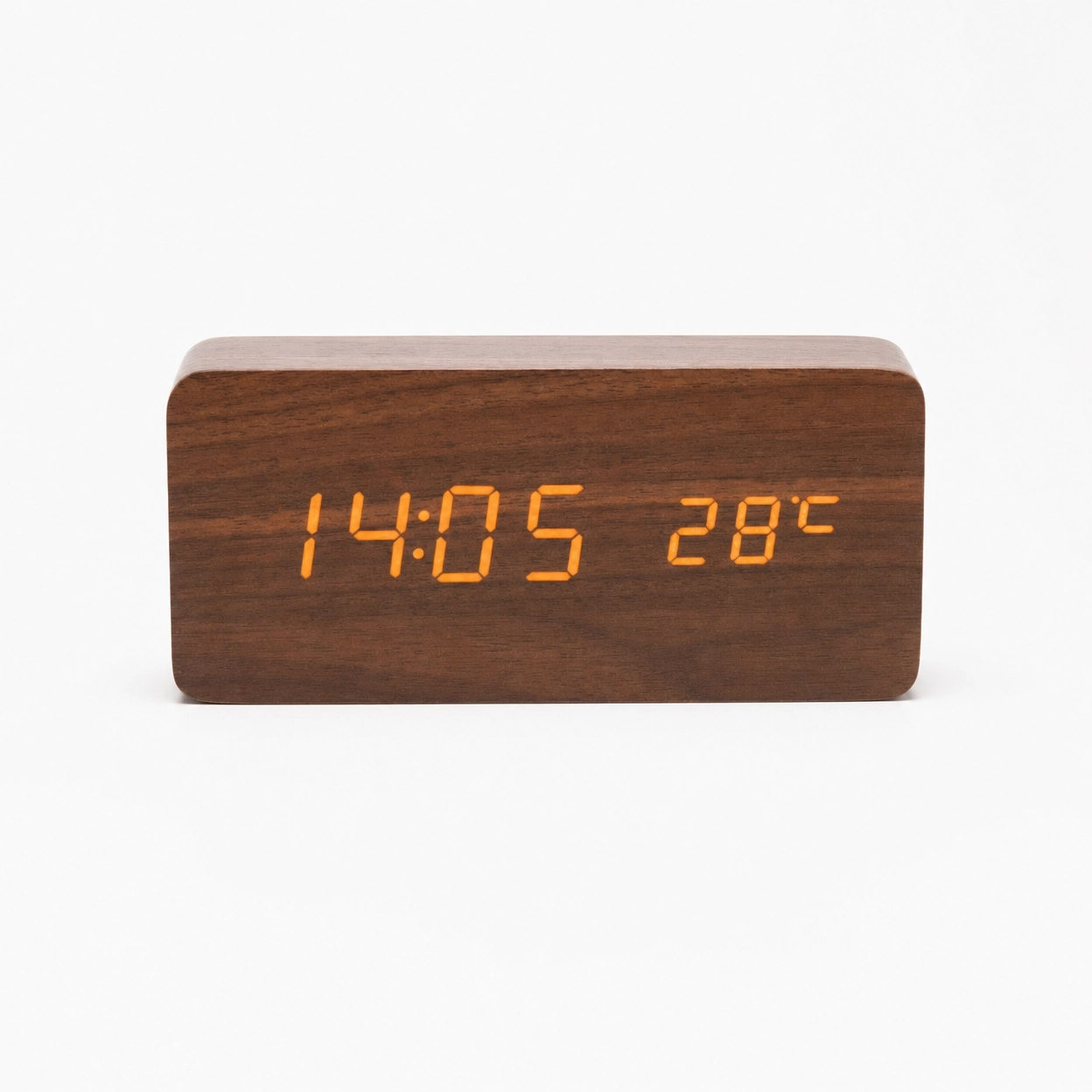 Wooden Digital Alarm Clock Multifunction
