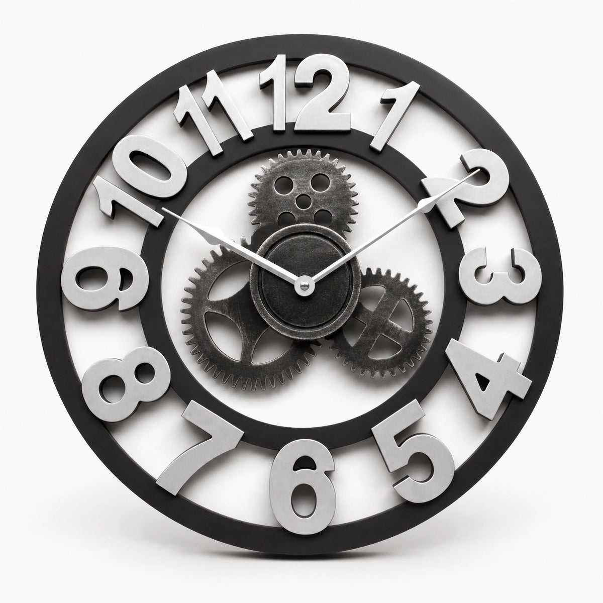 Vintage Industrial Wall Clock Exposed Gear