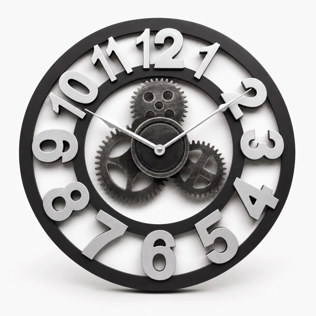 Vintage Industrial Wall Clock Exposed Gear