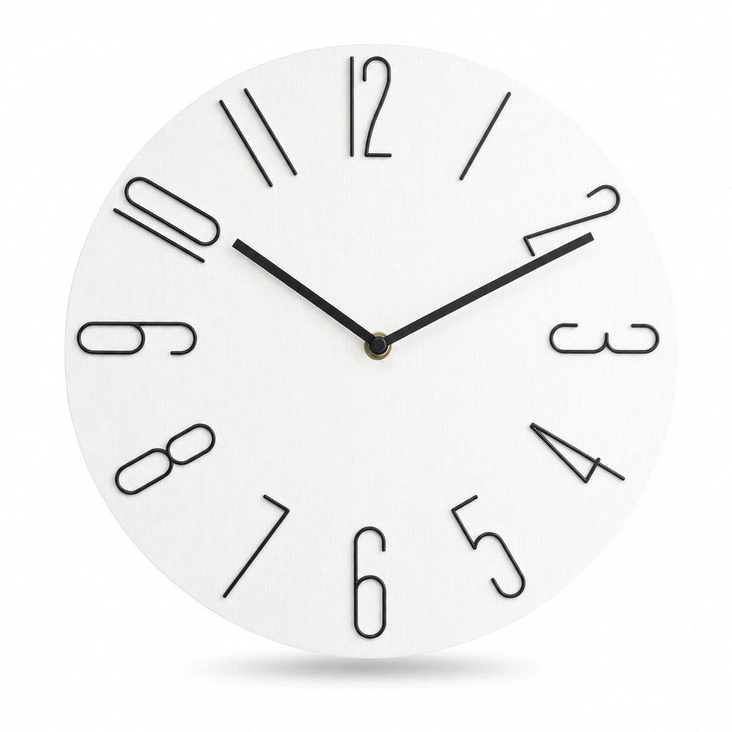 Wall Clock Modern Stylized Numbers