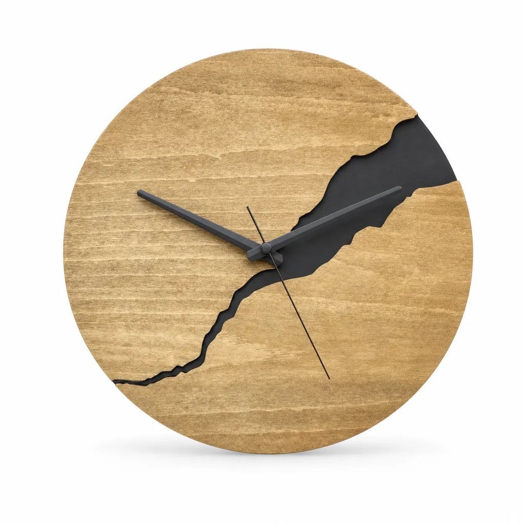 Royal Opera 1 Cracked Wood Modern Wall Clock