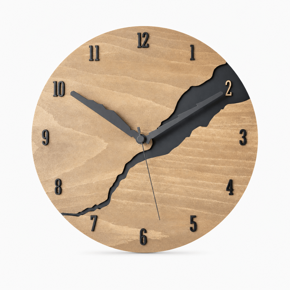 Royal Opera 2 Cracked Wood Modern Wall Clock