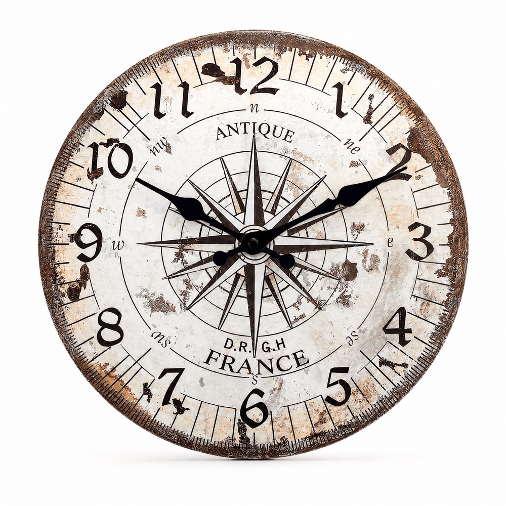 Royal Opera 25cm Antique Style Compass Rose Wall Clock