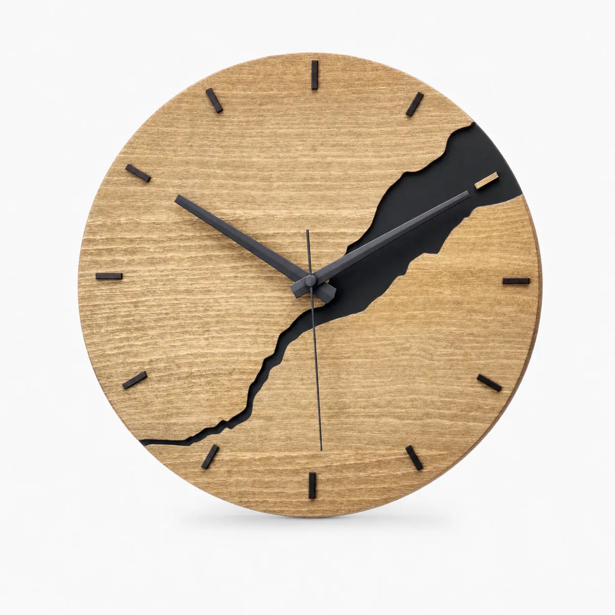 Royal Opera 3 Cracked Wood Modern Wall Clock