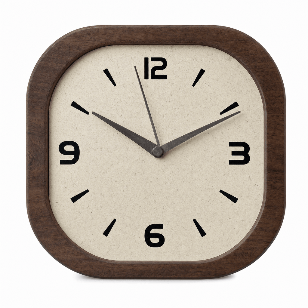 Royal Opera 30cm Modern Square Wooden Clock Silent Movement