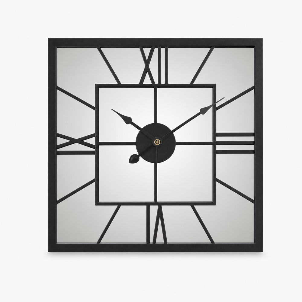 Royal Opera 50 cm Square Mirror Wall Clock