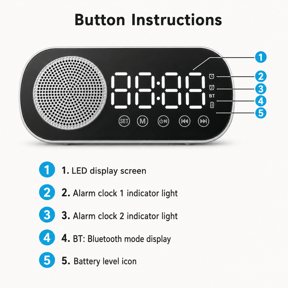 Royal Opera Alarm Clock FM Radio Bedroom Snooze