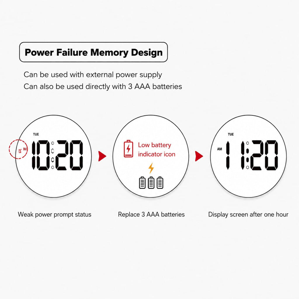 Royal Opera Alarm Clock Large Digital Display Snooze