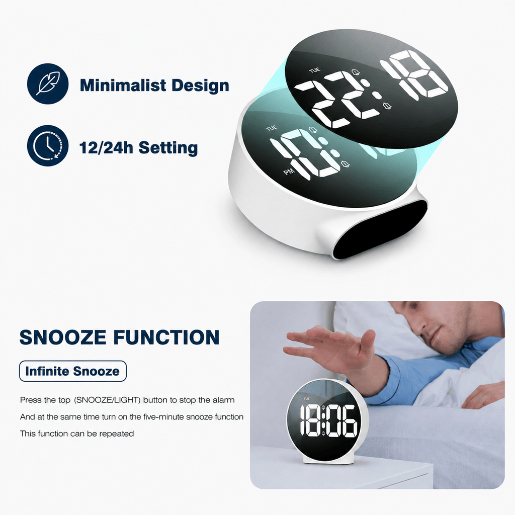 Royal Opera Alarm Clock Large Digital Display Snooze