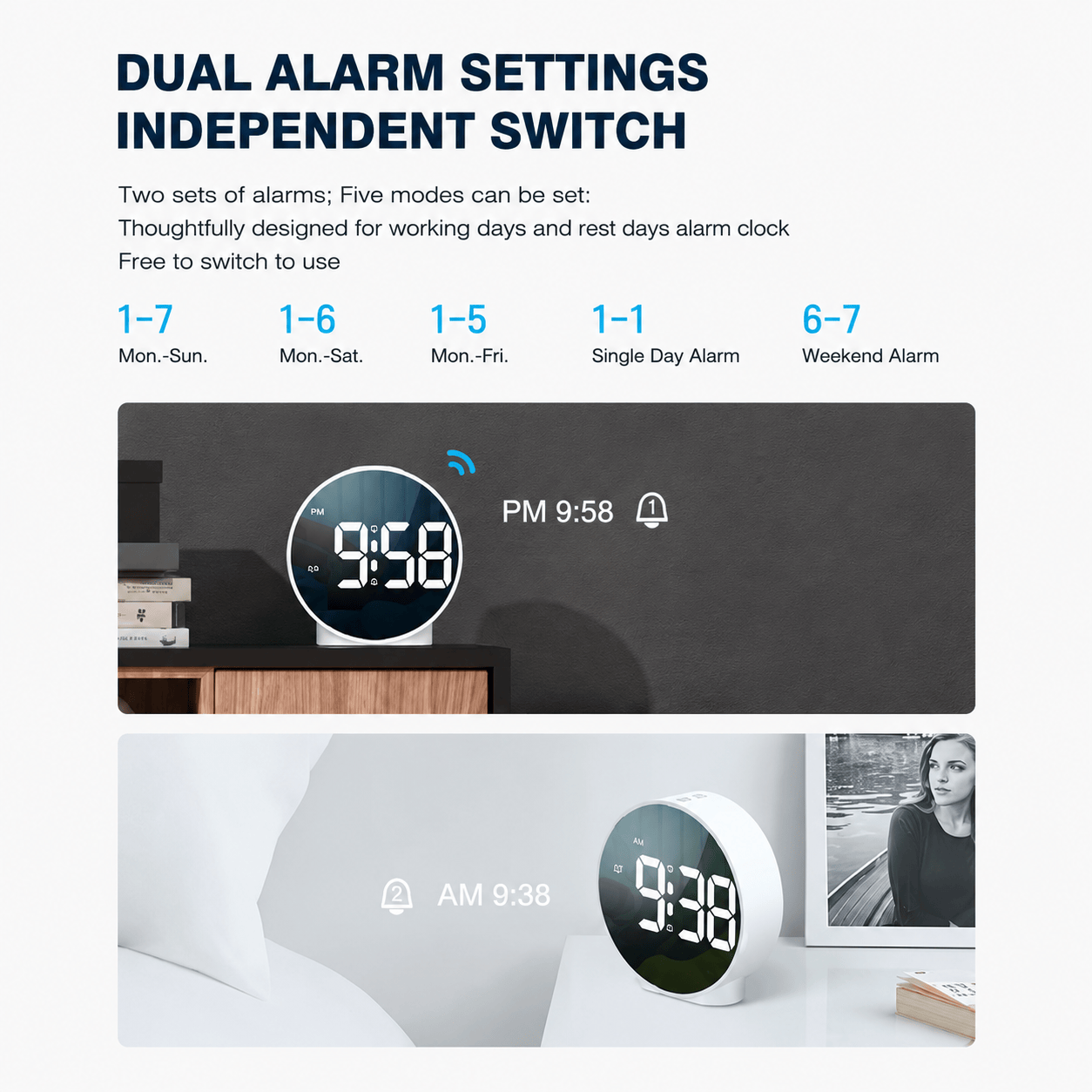 Royal Opera Alarm Clock Large Digital Display Snooze