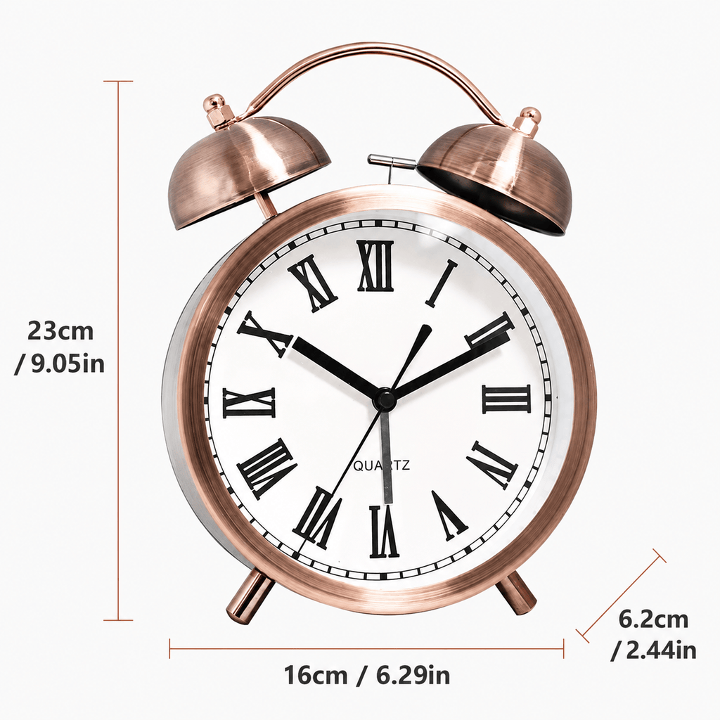 Royal Opera Alarm Clock Twin Bell Roman Numerals