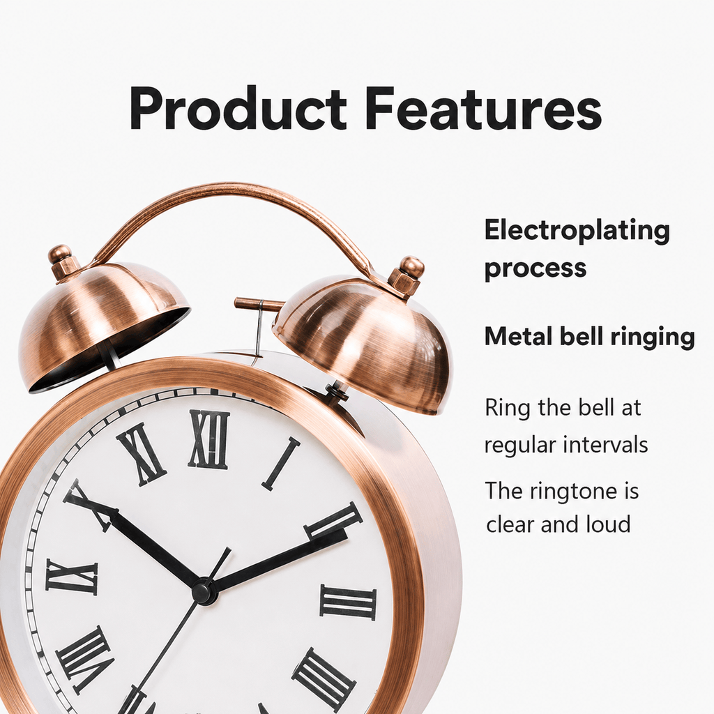 Royal Opera Alarm Clock Twin Bell Roman Numerals