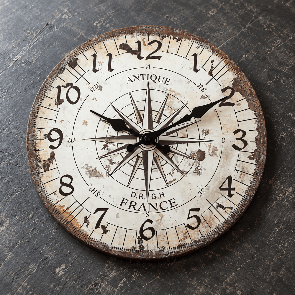 Royal Opera Antique Style Compass Rose Wall Clock
