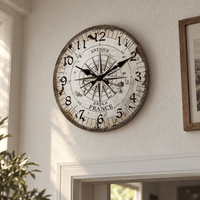 Royal Opera Antique Style Compass Rose Wall Clock