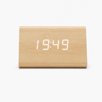 Royal Opera Bamboo Modern Triangular LED Alarm Clock