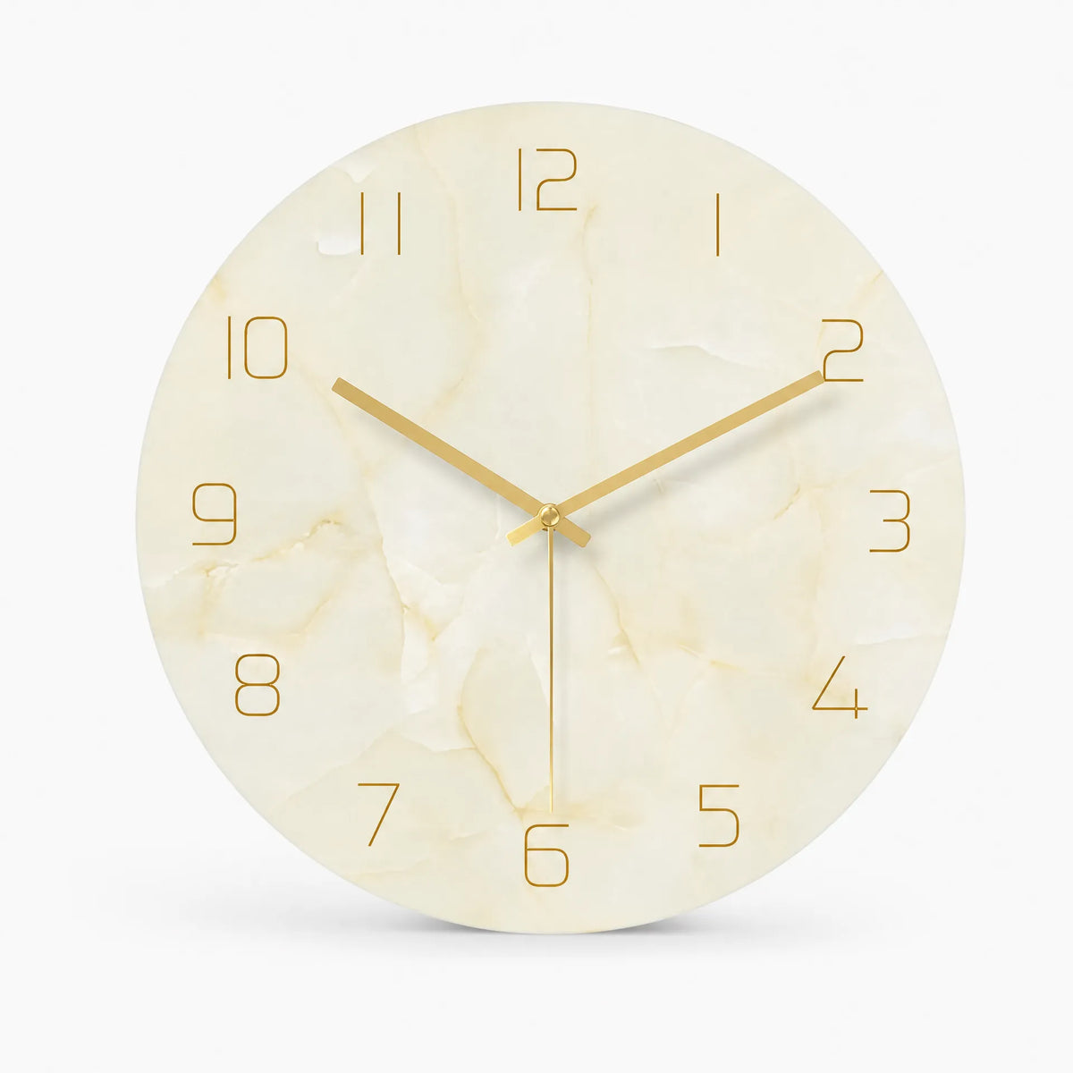 Royal Opera Beige Marble Effect Silent Wall Clock