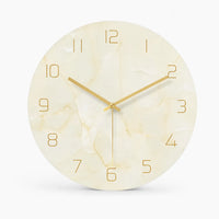 Royal Opera Beige Marble Effect Silent Wall Clock