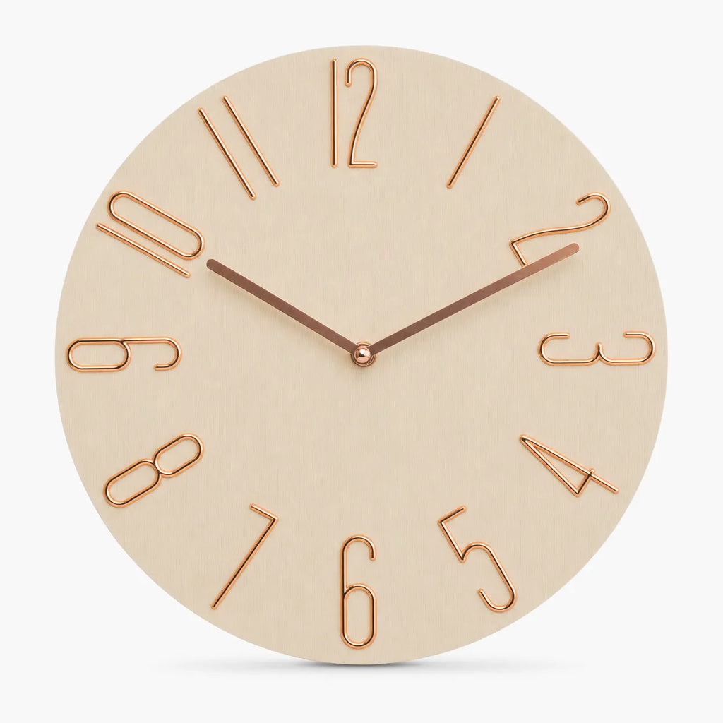 Royal Opera Beige Wall Clock Modern Stylized Numbers