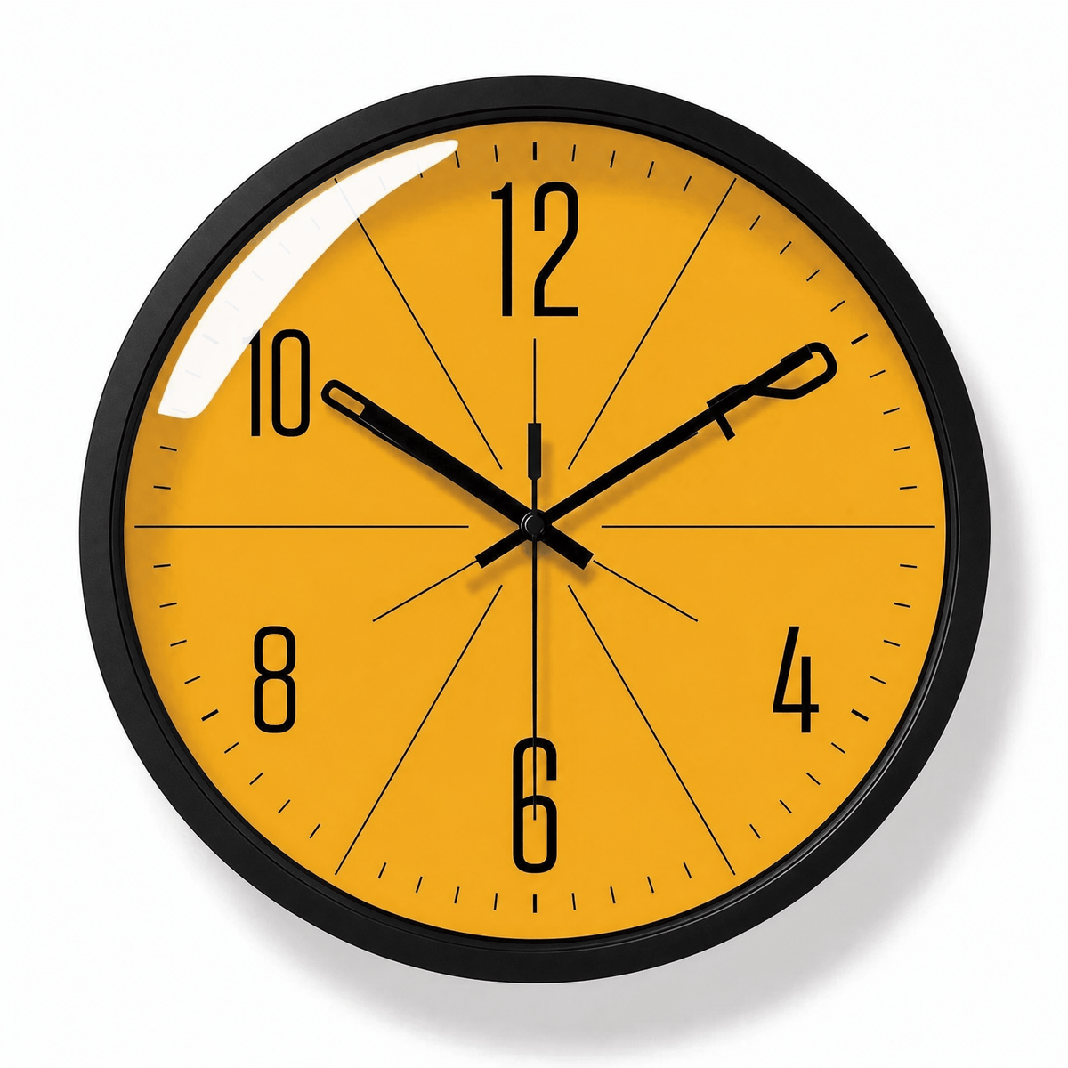Royal Opera Black / 25cm Minimalist Round Wall Clock