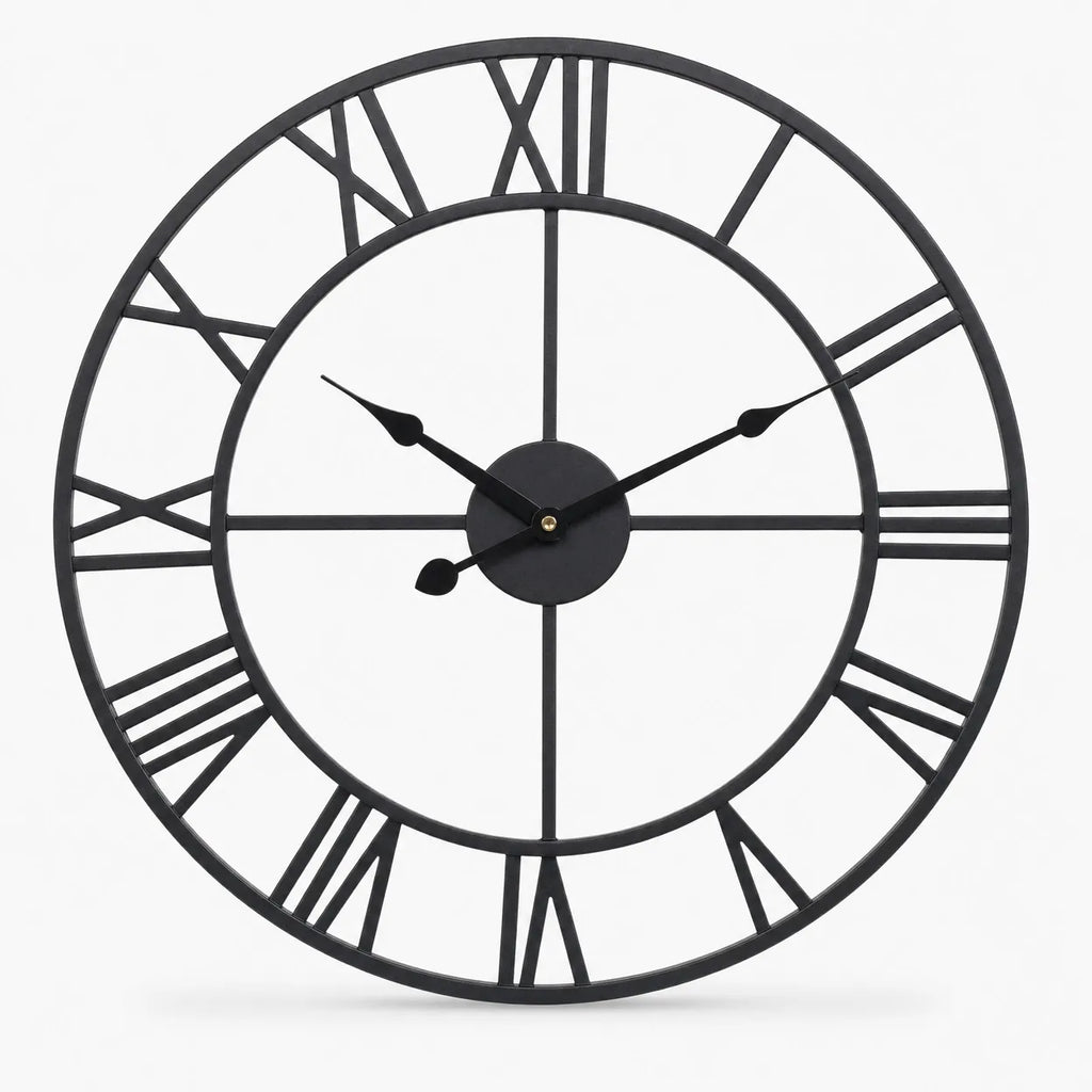 Royal Opera Black / 40 cm Large Skeleton Roman Wall Clock