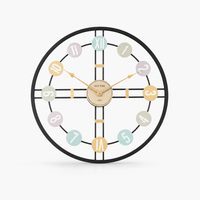 Royal Opera Black / 50 cm Retro 3D Roman Numeral Wall Clock