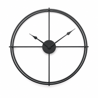 Royal Opera Black / 55 cm Modern Round Silent Wall Clock