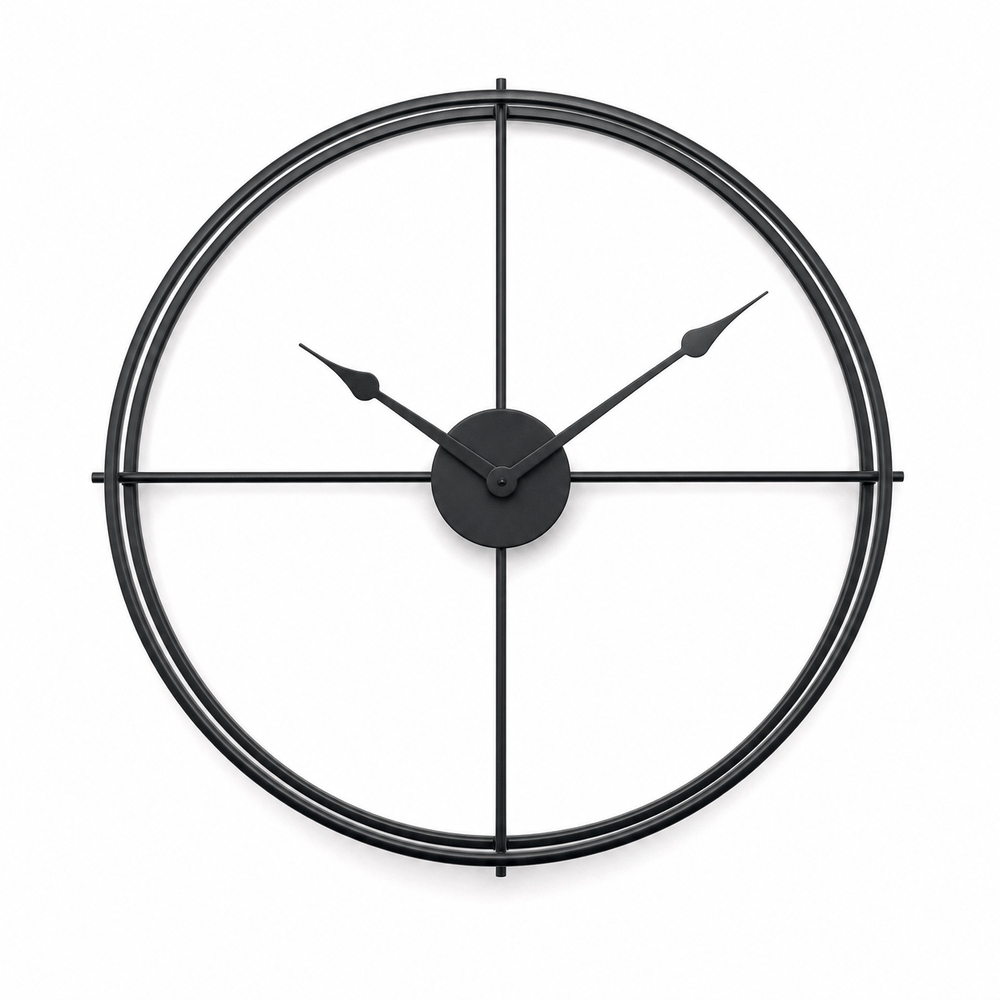 Royal Opera Black / 55 cm Modern Round Silent Wall Clock